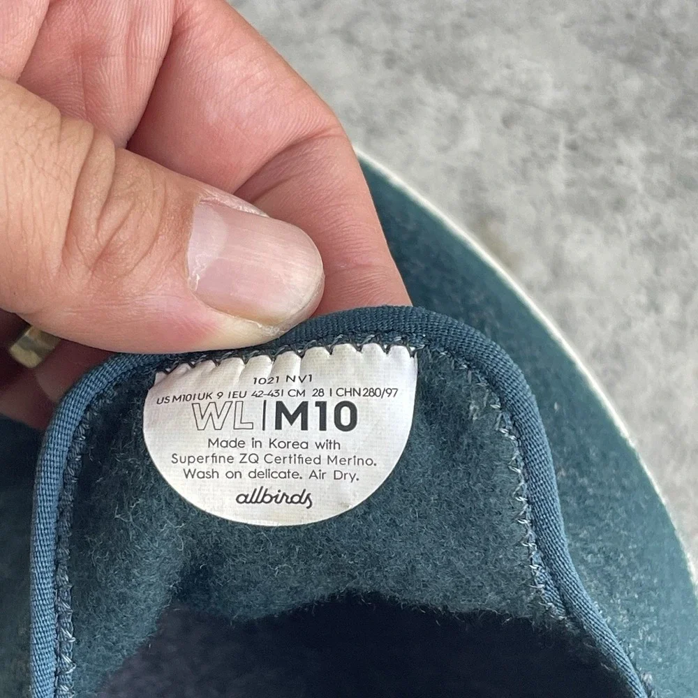ALLBIRDS Tree Lounger Slip On Sneaker Loafer Teal Green Men's 10